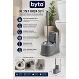 Mikasso Klozet Fırça Seti Kapaklı Wc Fırçası Hijyenik Tuvalet ve Klozet Temizlik Seti Plastik Siyah - Çok Renkli
