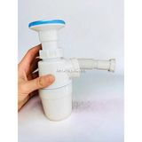 Mikasso Koku Önleyici Kapaklı Plastik Körüklü Banyo Mutfak Lavabo Evye Sifonu Parlak