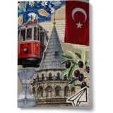 Mikasso Kolaj Serisi 43 Galata Günlüğü A6 Çizgili Mini Defter Not Defteri Karton Düz Çizgili Küçük Boy Çok R - Çok Renkli