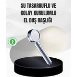 Mikasso Kolay Montajlı 3 Modlu Yüksek Basınç Duş Başlığı Plastik Çok Renkli
