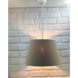 Mikasso Konik Kumaş Şapkalı Iç Desenli Modern Tek Sarkıtlı Avize Kumaş 1 E27 Ekru Salon / Oturma Odası - Çok Renkli