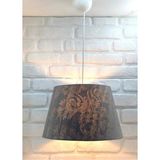 Mikasso Konik Kumaş Şapkalı Iç Desenli Modern Tek Sarkıtlı Avize Kumaş 1 E27 Gümüş Salon / Oturma Odası - Çok Renkli
