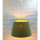 Mikasso Konik Kumaş Şapkalı Iç Desenli Modern Tek Sarkıtlı Avize Kumaş 1 E27 Yeşil Salon / Oturma Odası - Çok Renkli