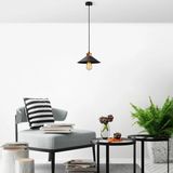 Mikasso Konik Retro Tekli Sarkıt Avize Siyah, Modern Dekoratif Metal Sıvama Tavan Lambası KONIKSIVAMA-007 1 - Çok Renkli