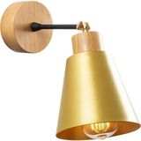 Mikasso Konikkem Hareketli Başlık Metal Sıvama Tekli Mafsallı Natural Ahşap Aplik Gold KONIKKEM-N-613 Metal - Çok Renkli