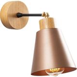 Mikasso Konikkem Hareketli Başlık Metal Sıvama Tekli Mafsallı Natural Ahşap Aplik Kahverengi KONIKKEM-N-612 - Çok Renkli