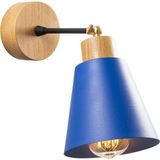 Mikasso Konikkem Hareketli Başlık Metal Sıvama Tekli Mafsallı Natural Ahşap Aplik Mavi KONIKKEM-N-611 Metal - Çok Renkli
