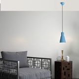 Mikasso Konikkem Retro Tekli Sarkıt Avize Mavi, Endüstriyel Metal Sıvama Tavan Lambası 6362-LIGHTBLUE 1 Beli - Çok Renkli