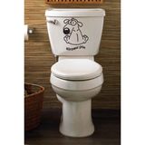 Mikasso Köpek Klozet Kapağı Sticker Banyo Sticker Sifonu Çek Yazılı Siyah - Çok Renkli