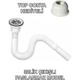 Mikasso Körüklü Lavabo Hortumu Gider Borusu 32LIK Çıkışlı Top Conta Hediyeli