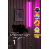 Mikasso Köşe LED Lambader Işık Uzaktan Kumandalı Renk Animasyon Yapışkanlı Newlightpe 0-100 Pembe Plastik - Çok Renkli