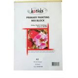 Mikasso Kosida Primary Painting Mix Blok Spralli A3 Karma Resim Defteri Karton Spiralli Çizgisiz 120 Yaprak - Çok Renkli