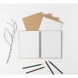 Mikasso Kraft Kapaklı Kareli Defter A5 | Göz Yormaz | 70 Yaprak | Geri Dönüşüm | Vintage Sert Çizgili Belirt - Çok Renkli