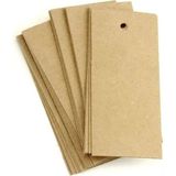 Mikasso Kraft Karton Etiket, Sallama Ürün Etiketi Delikli 5X9CM 1000 Adet Yapışkanlı Not Kağıdı - Çok Renkli