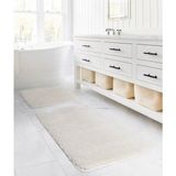 Mikasso Krem Banyo Paspas Takımı Ikili Peluş Halı Kaymaz Taban 50X90 cm + 50X60 cm Polyester Bej - Çok Renkli