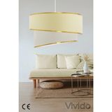 Mikasso Krem Kumaş Gold Avize Kumaş 1 E27 Lacivert Salon / Oturma Odası - Çok Renkli