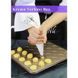Mikasso Krema Torbası Bez Yıkanabilir Torba Bpa Free Pasta Duy Torbası Dekorasyon Süsleme Aparatı 20X35 cm B