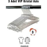 Mikasso Kristal Askı Şeffaf Büyük Boy 3 Adet Elbise Askısı Vıp Plastik Şeffaf Tr