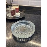 Mikasso Kristal Lüks Cam Küllük 14CM Cam Beyaz Yuvarlak