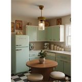 Mikasso Kristal Taşlı Gold Kromlu Tekli Avize Krom 1 E27 Altın Salon / Oturma Odası - Çok Renkli