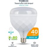 Mikasso Kristal Torch 40W Yüksek Güçlü Smd LED Ampul - Beyaz Işık - E27 Duy - Enerji Tasarruflu