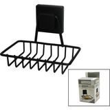 Mikasso Krm Siyah - Metal Katı Sabunluk Kare Güçlü Yapışkanlı 11X12.5X11CM (5047) Krm Ahşap Çok Renkli