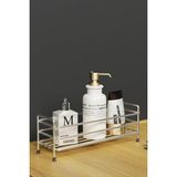 Mikasso Krom Gümüş Banyo Rafı Organizer Düzenleyici Raf Kozmetik Takı Standı Banyo Sepeti Metal Gümüş - Çok Renkli