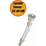 Mikasso Krom Kaplama Körüklü Lavabo Sifonu 33-80 Cm.