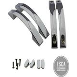 Mikasso Krom Plastik Paslanmaz Nikel Kaplamalı Cam Duşakabin Kulp Takımı 14-16 mm Uyumludur - Çok Renkli