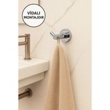 Mikasso Krom V Çatal Bornozluk Askısı Gri