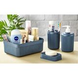 Mikasso Ksv 4 Lü Pls.banyo Seti Takımı - Sıvı Sabunluk Fırçalık Seti Porselen Beyaz - Çok Renkli