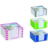 Mikasso Küb Blok 9*9 CM500 Sayfa Plastik Çift Kat Kutu Ark Küp Not Kağıdı - Çok Renkli