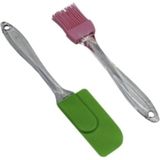 Mikasso Küçük Boy Spatula ve Fırça Seti Silikon Çok Renkli