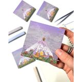 Mikasso Küçük Prens Temalı Mor Dağ ve Kedi Desenli Postit/post-It/yapışkanlı Not Kağıdı/sticky Note Yapışkan - Çok Renkli