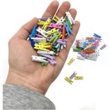 Mikasso Küçük Renkli Mandal 50 Li Paket Mini Ahşap Mandal 2,5 cm 25