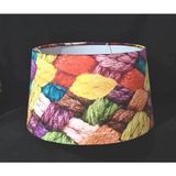 Mikasso Kumaş Lambader Şapkası Büyük Abajur Şapkası 40 Çap Kumaş Kahverengi - Çok Renkli