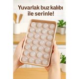Mikasso Küp Şekilli Yuvarlak Buz Kalıbı Kapaklı Küre Buz Kalıpları Dondurma Tatlı Soğuk Içecek Plastik Çok R