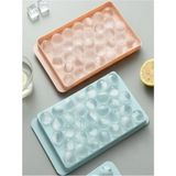 Mikasso Küre Buz Kalıbı Kapaklı 33 Hazneli Yuvarlak Buz Kalıbı Kokteyl Sunum Buz Kalıbı (20X12 Cm) Plastik