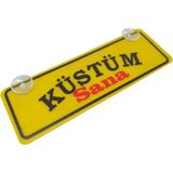 Mikasso Küstüm Sana Yazılı Sarı Dekor Plaka Vantuzlu Cam Süsü 22X7.5CM Ks2 - Çok Renkli