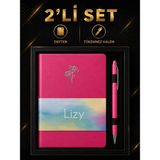 Mikasso Kutulu Set Defter +Tükenmez Kalem Yumuşak Düz Çizgili Orta Boy Pembe Not Defteri A5 Belirtilmemiş - Çok Renkli