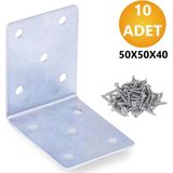 Mikasso L Demiri Mobilya Eşya Dolap Duvara Sabitleme Köşebent Bağlantı Aparatı Gönye 50X50X40 mm 10 Adet. gr