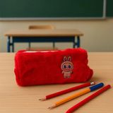 Mikasso Labubu Peluş Tek Gözlü Kalem Kutu Tekstil Kırmızı - Çok Renkli