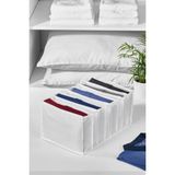 Mikasso Large 8 Gözlü Çekmece Içi Düzenleyici Organizer 27 x 35 x 17 Kumaş Beyaz