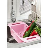 Mikasso Lavabo Süzgeci-Çok Amaçlı Plastik Ayarlanabilir -Pembe-Pratik Lavabo Süzgeci Plastik
