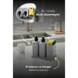 Mikasso Lavabo Üstü Düzenleyici Set – Mutfakta & Banyoda Şık ve Pratik Düzen Plastik Gri - Çok Renkli