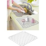 Mikasso Lavabo ve Buzluk Matı Şeffaf Lavabo Halısı 32 cm Silikon Beyaz