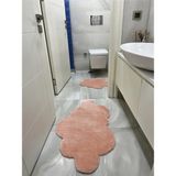 Mikasso Lazer Kesim Peluş 2'li Bulut Pudra Banyo Paspas Takımı (60 x 100) - (50 x 60) Polipropilen Pembe - Çok Renkli