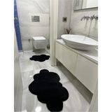 Mikasso Lazer Kesim Peluş 2'li Siyah Banyo Paspas Takımı (60 x 100) - (50 x 60) Polipropilen Siyah - Çok Renkli