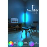 Mikasso LED Abajur Kendinden Yapışkanlı Uzaktan Kumandalı Renk Animasyon Ledblue Plastik Mavi - Çok Renkli