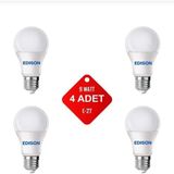 Mikasso LED Ampul Beyaz Renk 9 Watt Tasarruflu 4lü Paket